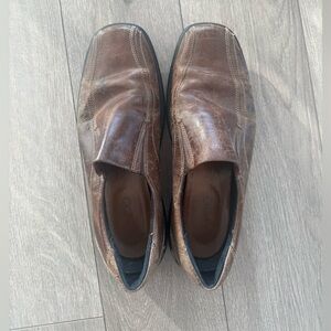 Ecco Men's Brown Leather Slip-On Shoes